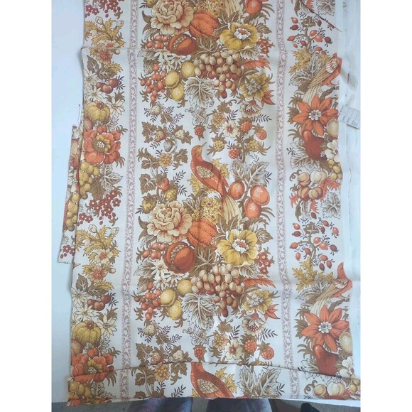 Vintage Waverly Orange/Gold Somerset Hall Fabric 48" Wide 5 Yards 1 Piece - Picture 1 of 5